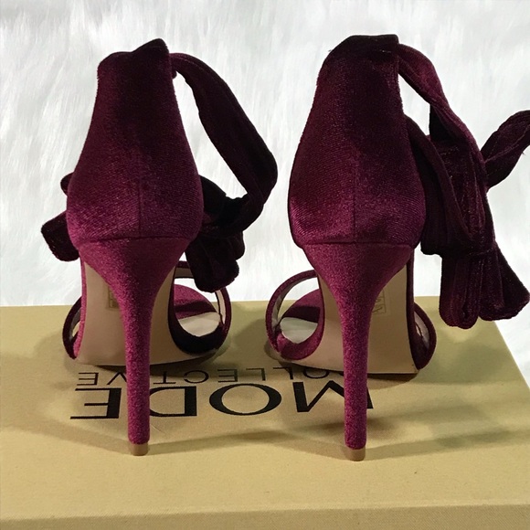 The Mode Collective☀️Sage Sandal in Bordeaux Velvet - Picture 7 of 10